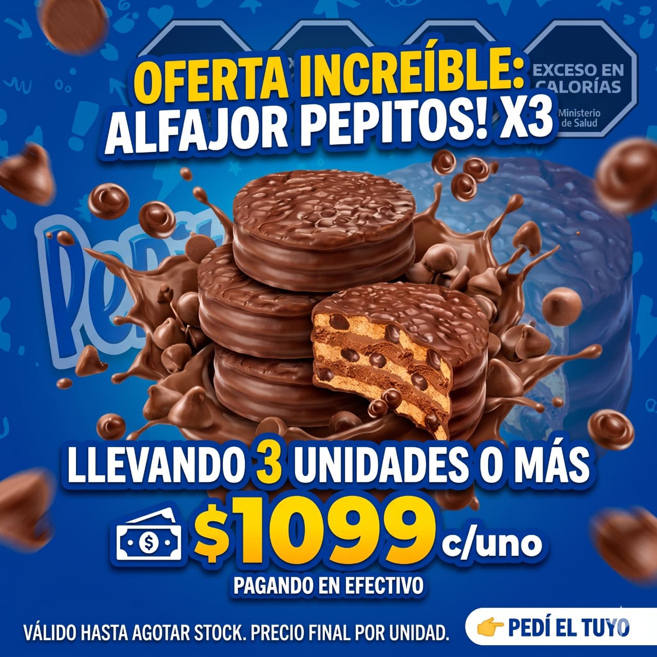ALFAJOR PEPITOS TRIPLE  (comprando 3 o más precio mayorista)